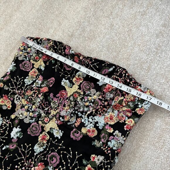 Sam Edelman Floral Sequin Strapless Cocktail Party Dress 12 - Picture 7 of 8